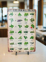 What Herbs Grow Well Together Novelty Tin Sign