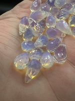 Opalite Faceted Briolette Teardrop Pendants – 12 × 8 mm Glass Pendants for Jewelry Making
