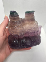 Carved Fluorite Owls