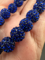 Royal Blue Rhinestone Pave Bead Strand – Graduated Sparkle Beads for Jewelry Making