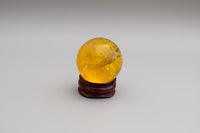 Yellow with Purple Fluorite Sphere #10