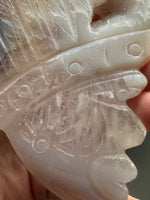 Druzy Agate Geode Indigenous-Inspired Profile Headdress Carving #8