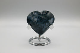 Moss Agate Carved Heart #6