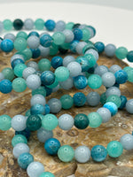 Amazonite, Apatite, and Angelite 6mm Bracelets