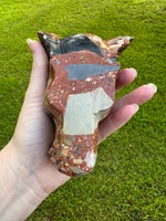 Unique Pudding Stone Dragon Head Carving