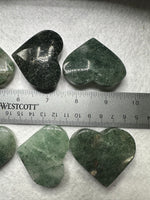 Green Mica in Quartz Heart | Polished Natural Crystal Heart | Green Mica Quartz Pocket Stone BIN #2