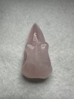 Rose Quartz Raven Skull Carving
