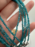 Natural 2mm Blue Apatite Faceted Anklets