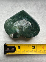 Moss Agate Carved Heart #2
