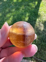 Yellow with Purple Fluorite Sphere #12