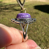 Natural Charoite Ring #44
