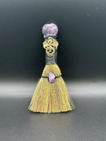 Amethyst Decorative Crystal Broom with Dragon & Heart