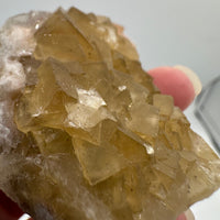 Golden Cube Fluorite Cluster – Moscona Mine, Spain Specimen