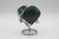 Moss Agate Carved Heart #7