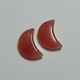 Cherry Quartz Moon Pair