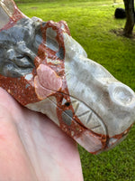Unique Pudding Stone Dragon Head Carving