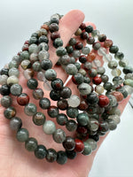 Natural Bloodstone 6mm Bracelet 7.5”