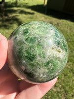 Natural Green Diopside Crystal Sphere 327g – Polished Gemstone #3