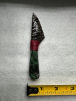 Handmade Fluorescent Ruby in Zoisite, Africa and Mahogany Sheen Obsidian, Glass Buttes, OR, Dagger