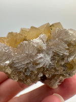 Golden Cube Fluorite Cluster – Moscona Mine, Spain Specimen