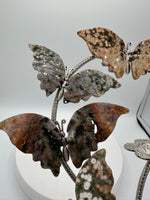 8th Vein Ocean Jasper Butterfly Stand with Small Sphere Holder #1