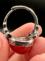 Vintage Style Carnelian Stainless Steel Adjustable Ring #2