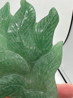 Green Aventurine Nine-Tailed Fox Carving