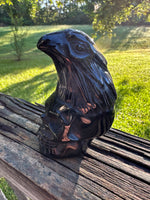 Black Obsidian Skull with Eagle