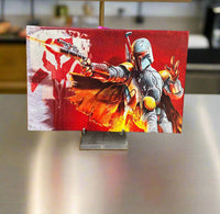 Boba Fett Red Background Framed Canvas Print