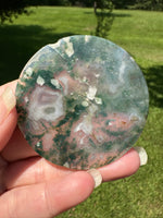 Moss Agate Polished Round Slice #32