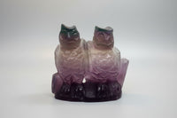 Carved Fluorite Owls