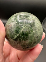Natural Green Diopside Crystal Sphere 365g – Polished Green Gemstone #2