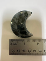 Moss Agate Carved Moon #2