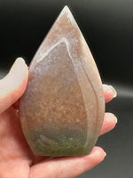 Ocean Jasper Polished Arrow Flame Freeform #4 – Peach & Moss Green – 147g