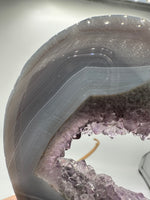 Large Amethyst Agate Heart with Stand #2