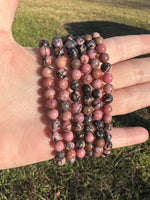 Rhodonite 6mm 7.5” Bracelet