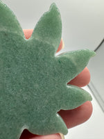 Green Aventurine Cannabis Leaf Carving #1