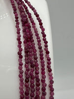 Natural 2mm Ruby Faceted Necklaces