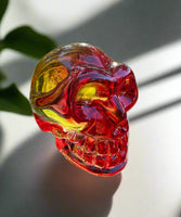 Red & Yellow Glass Skull
