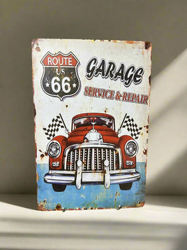 Garage Service & Repair Route 66 Novelty Tin Sign