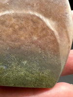 Ocean Jasper Polished Arrow Flame Freeform #4 – Peach & Moss Green – 147g