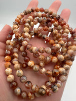 Fire Agate 6mm Bracelet Three Piece Set