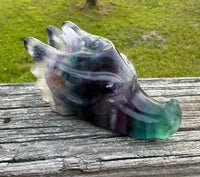 Fluorite Dragon Head Carving #22