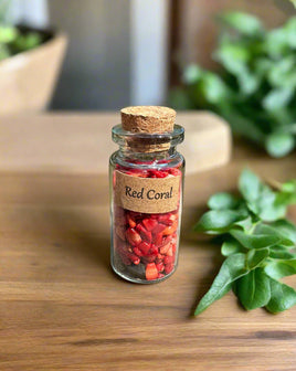 Red Coral Chips In Bottle