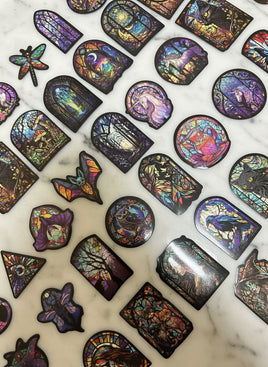 Stained Glass Stickers Pack of 53