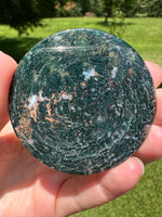 Moss Agate Polished Round Slice #40