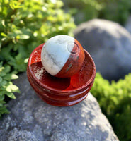 Red Jasper and Howlite Poke Ball Sphere