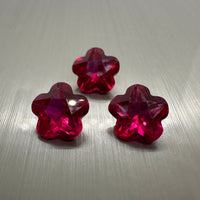 Lab Created Ruby 9mm Flower Shape