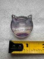 Cat Head Shape Rainbow Fluorite Bowl Carving #2