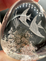 Beautiful Garden Quartz with Fish Inner Scene Carving #1